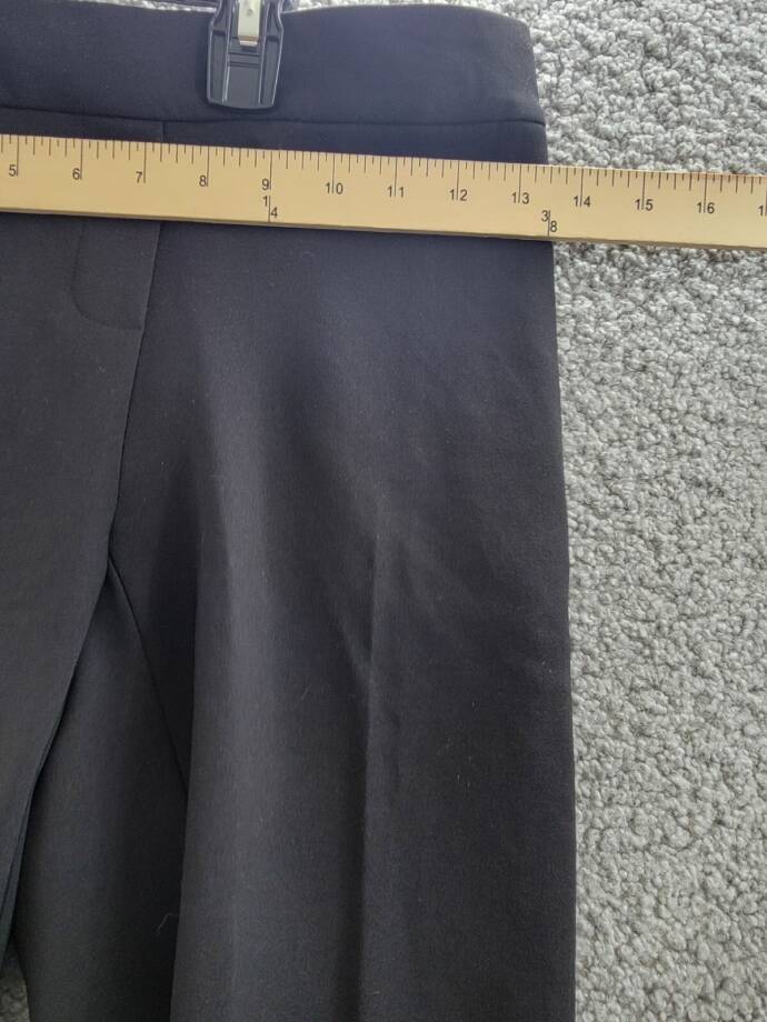 Calvin Klein X-Fit Cropped Slim Leg Pants Women's 0 Black Solid Elastic Waist