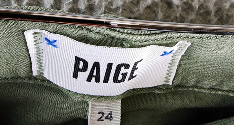 Paige Jolie Skinny Cargo Pants Women's 24 Vintage Ivy Green Zip/Button Closure