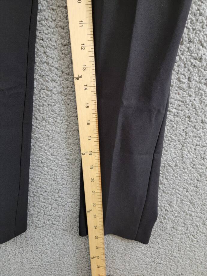 Calvin Klein X-Fit Cropped Slim Leg Pants Women's 0 Black Solid Elastic Waist