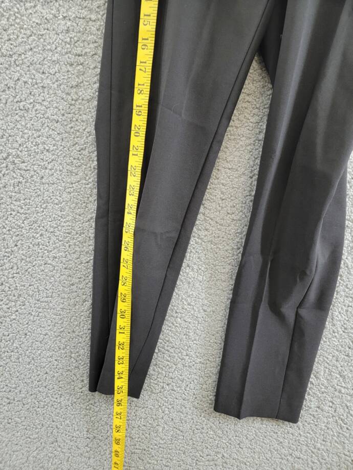 Calvin Klein X-Fit Cropped Slim Leg Pants Women's 0 Black Solid Elastic Waist