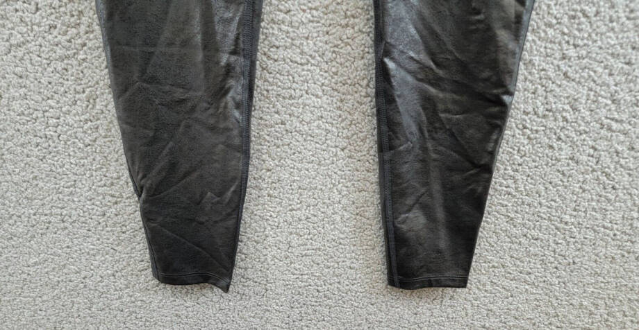 Reebok Lux Faux Leather High Rise Leggings Women's M Black Elastic Waist Pull On
