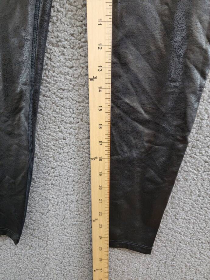 Reebok Lux Faux Leather High Rise Leggings Women's M Black Elastic Waist Pull On