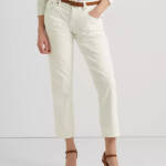 Lauren Ralph Lauren Relaxed Tapered Ankle Jeans Women's 16 White Wash Zip Fly~