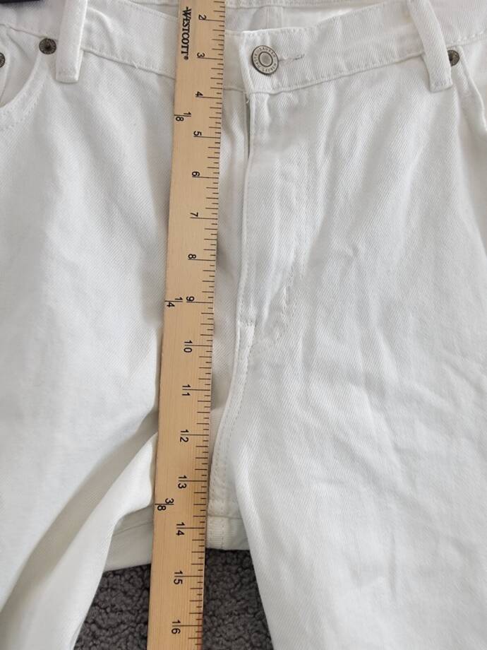 Lauren Ralph Lauren Relaxed Tapered Ankle Jeans Women's 16 White Wash Zip Fly~