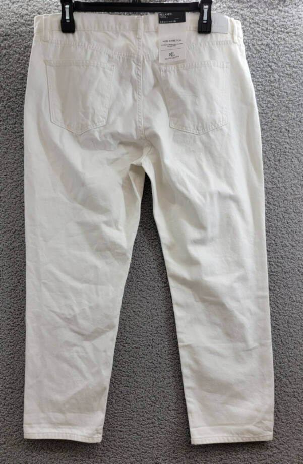 Lauren Ralph Lauren Relaxed Tapered Ankle Jeans Women's 16 White Wash Zip Fly~