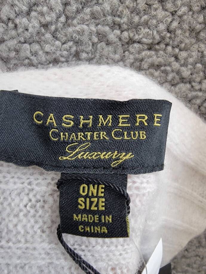 Charter Club Cashmere Ribbed 100% Cashmere Scarf Women's One Size Delicacy