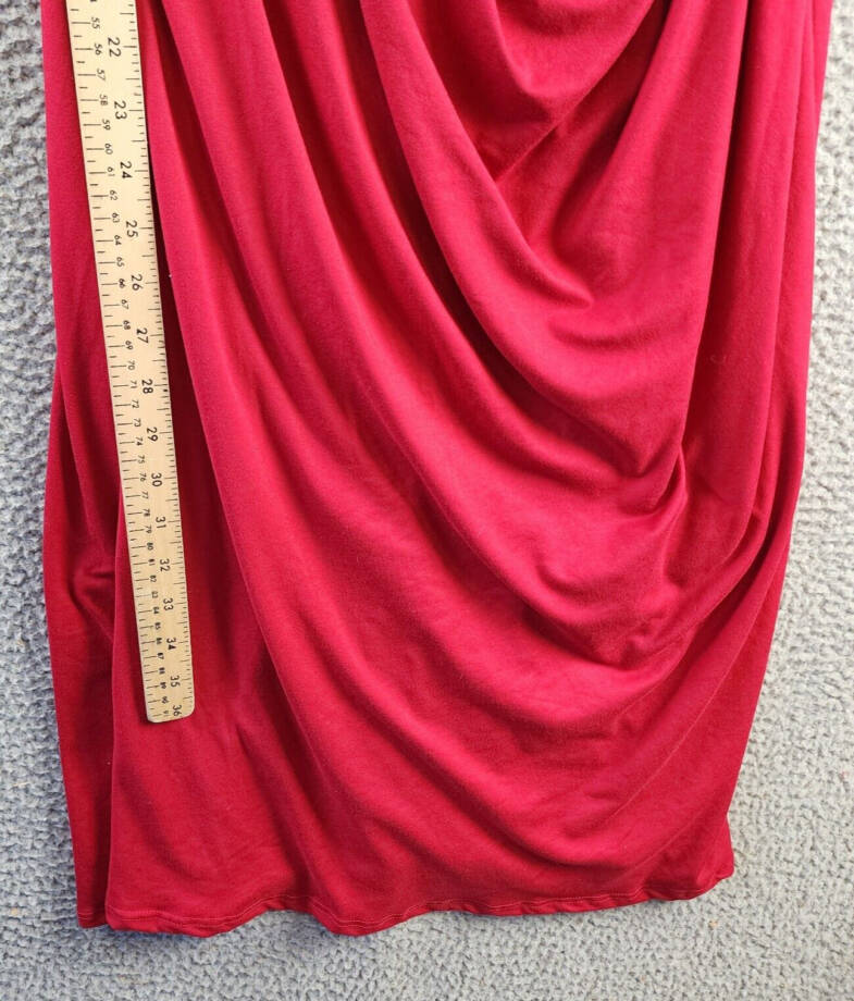 24seven Comfort Apparel Plus Size Wrap Dress Women's 1x Red 3/4 Sleeves Pullover