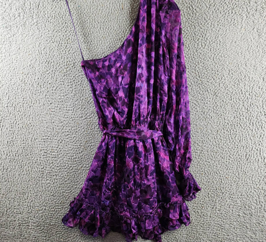 Ramy Brook Michelle Silk Blend Asymmetric Tie-Waist Minidress Women's 00 Purple