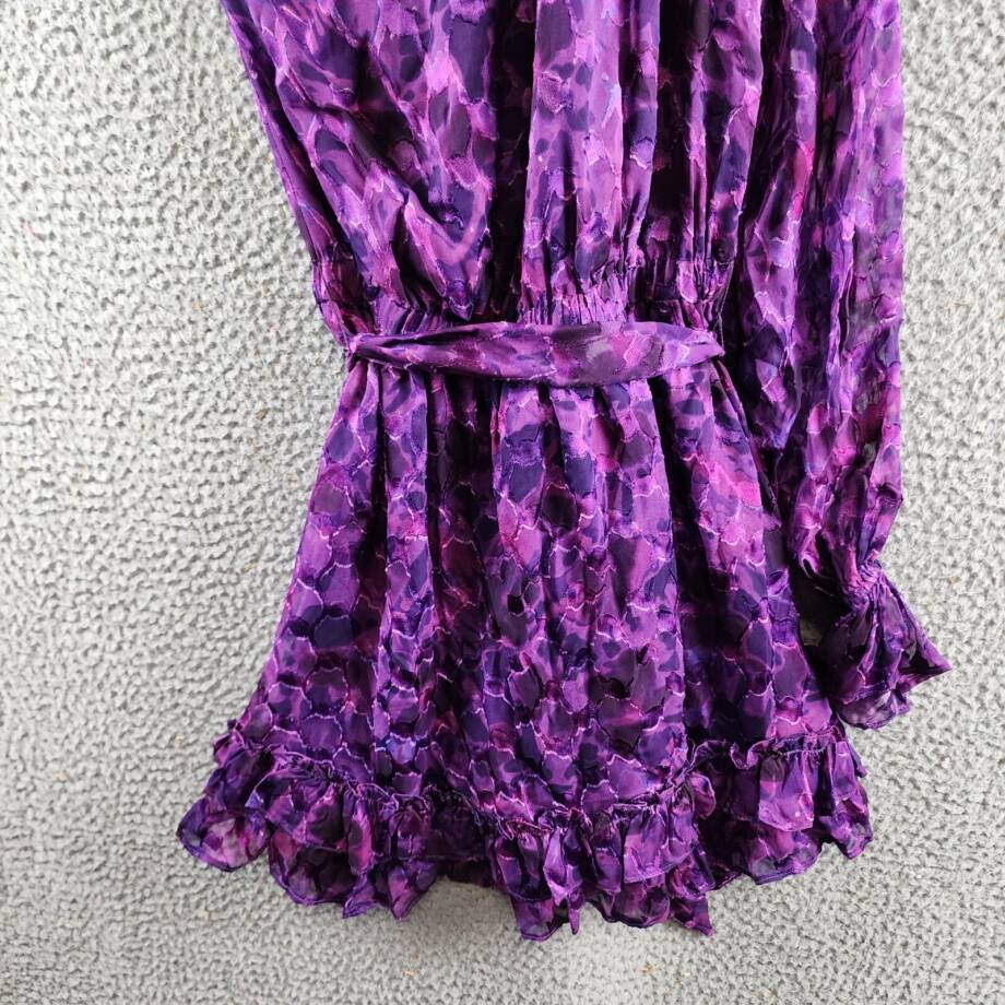 Ramy Brook Michelle Silk Blend Asymmetric Tie-Waist Minidress Women's 00 Purple