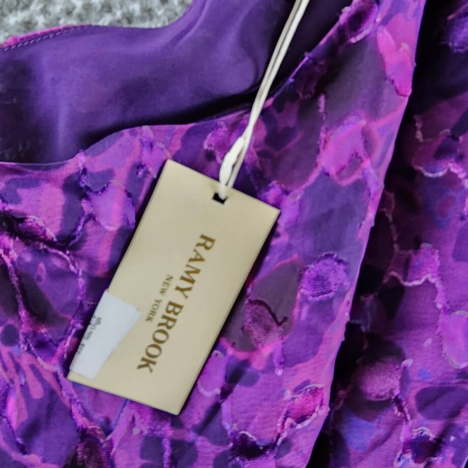 Ramy Brook Michelle Silk Blend Asymmetric Tie-Waist Minidress Women's 00 Purple