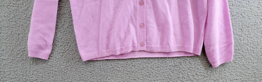 C by Bloomingdale's Cashmere Long Sleeve V-Neck Cardigan Women's M Rose Quartz