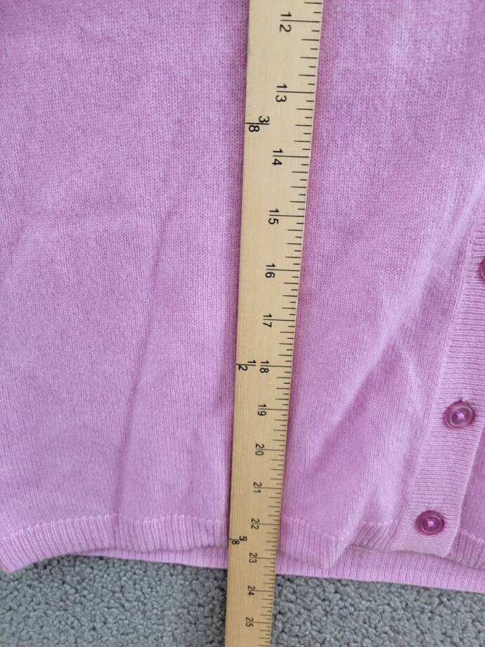 C by Bloomingdale's Cashmere Long Sleeve V-Neck Cardigan Women's M Rose Quartz