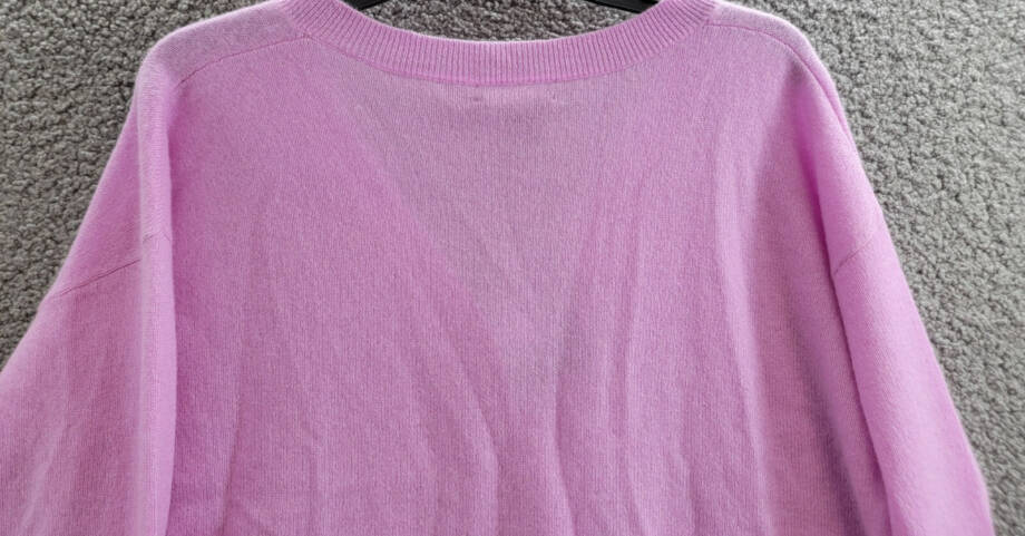 C by Bloomingdale's Cashmere Long Sleeve V-Neck Cardigan Women's M Rose Quartz