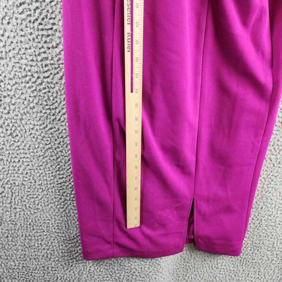 Marina Ruffled One Shoulder Sleeveless Sheath Dress Women's 4 Magenta Side Zip
