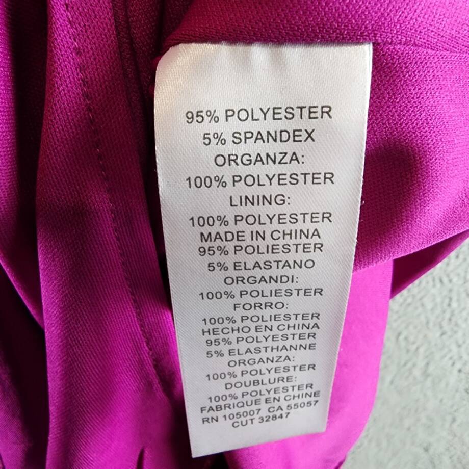 Marina Ruffled One Shoulder Sleeveless Sheath Dress Women's 4 Magenta Side Zip
