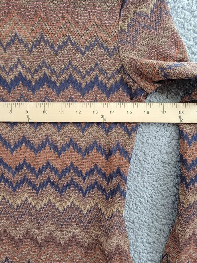 Ramy Brook Prudence Top Women's S Saddle Chevron Turtleneck Long Sleeve Pullover