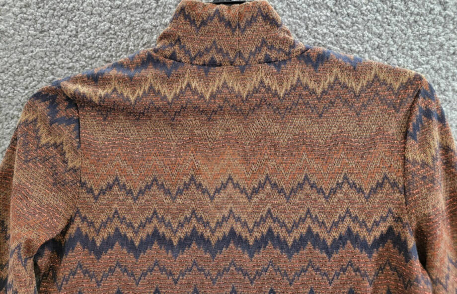 Ramy Brook Prudence Top Women's S Saddle Chevron Turtleneck Long Sleeve Pullover