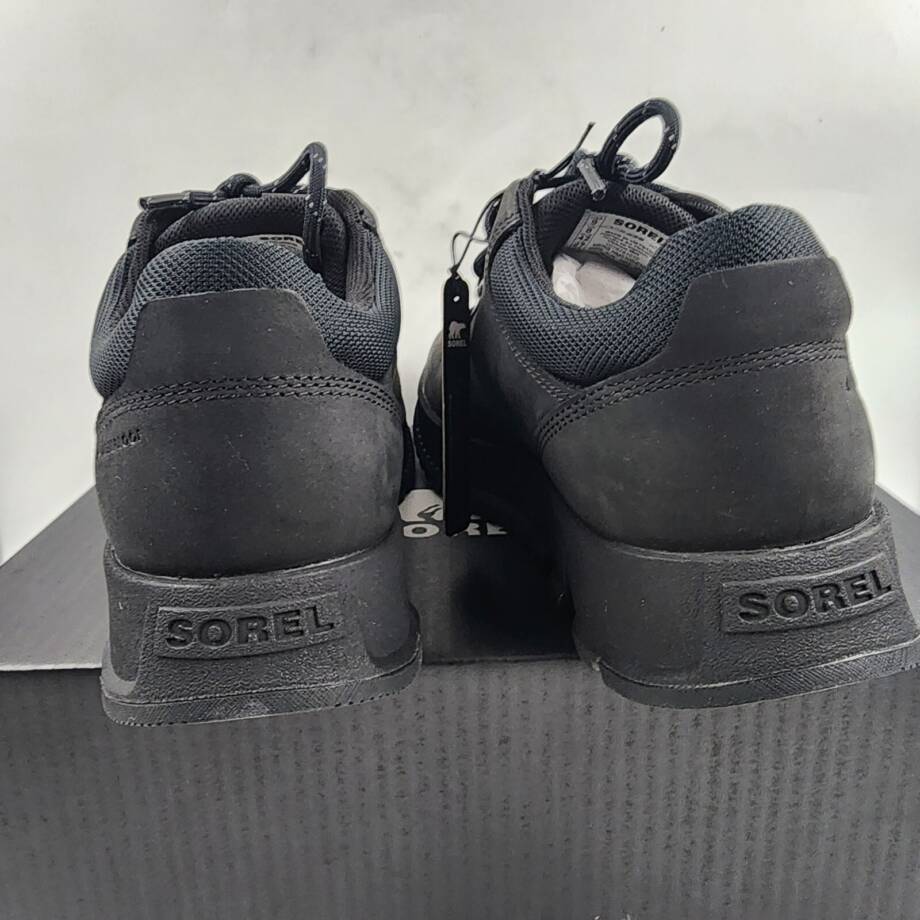 Sorel Mac Hill Lite Hiker Low Waterproof Lace-Up Sneakers Mens 9 Black Round Top