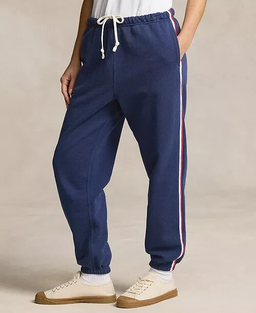 Polo Ralph Lauren Team USA Fleece Sweatpants Women S Blue Elasticized Waistband