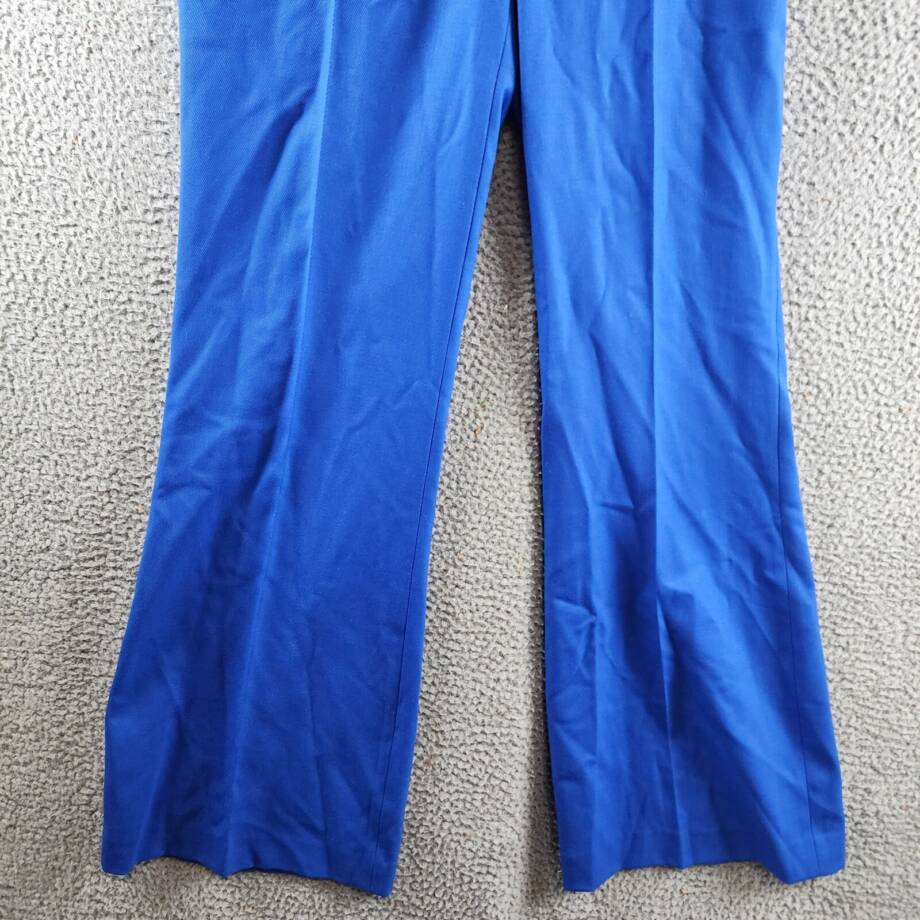 BOSS Talia Wool Blend Flare Leg Pants Women's 8 Bright Blue Solid Side Pockets