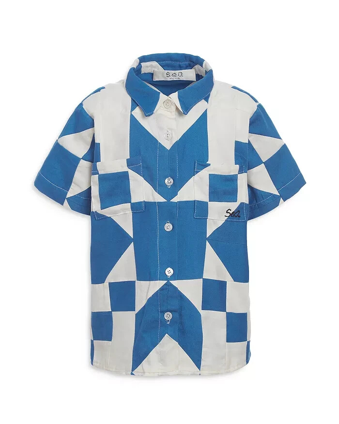 Sea Tanya Cotton Patchwork Button-Down Shirt Big Girls 10Y Multicolor