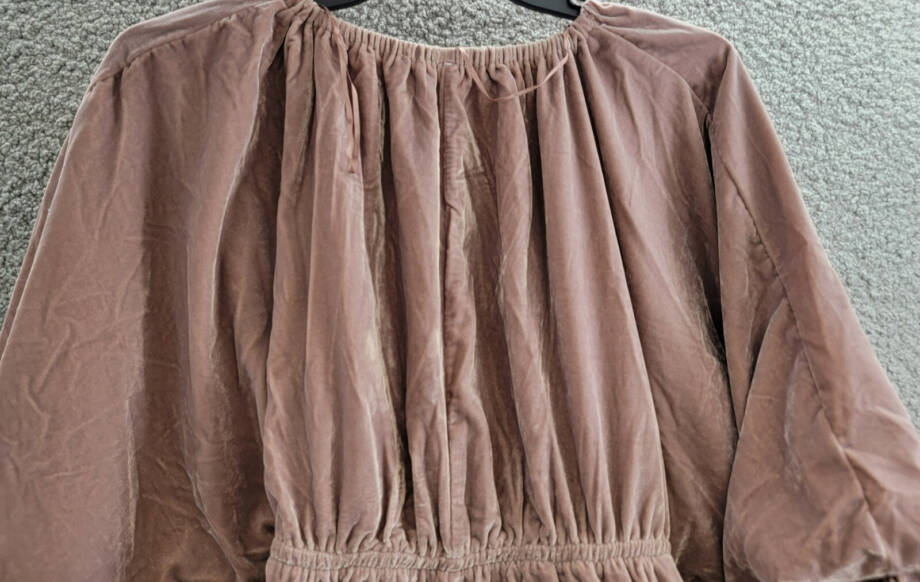 Free People Portia Velvet Mini Dress Women's M Winter Bloom V-Neck 3/4 Sleeve