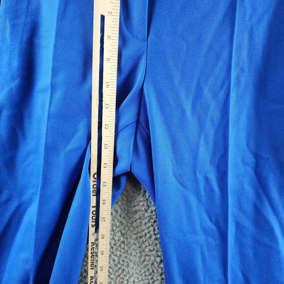 BOSS Talia Wool Blend Flare Leg Pants Women's 8 Bright Blue Solid Side Pockets