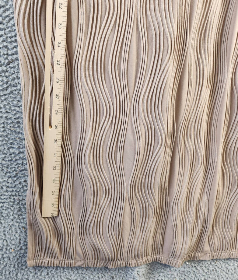 Siena Wavy-Texture Sleeveless Maxi Dress Women's 16 Taupe V-Neck Zip Closure~
