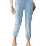 Sanctuary Rebel Cropped Mid-Rise Cargo Pants Womens 27 Ultra Pale Button Closure