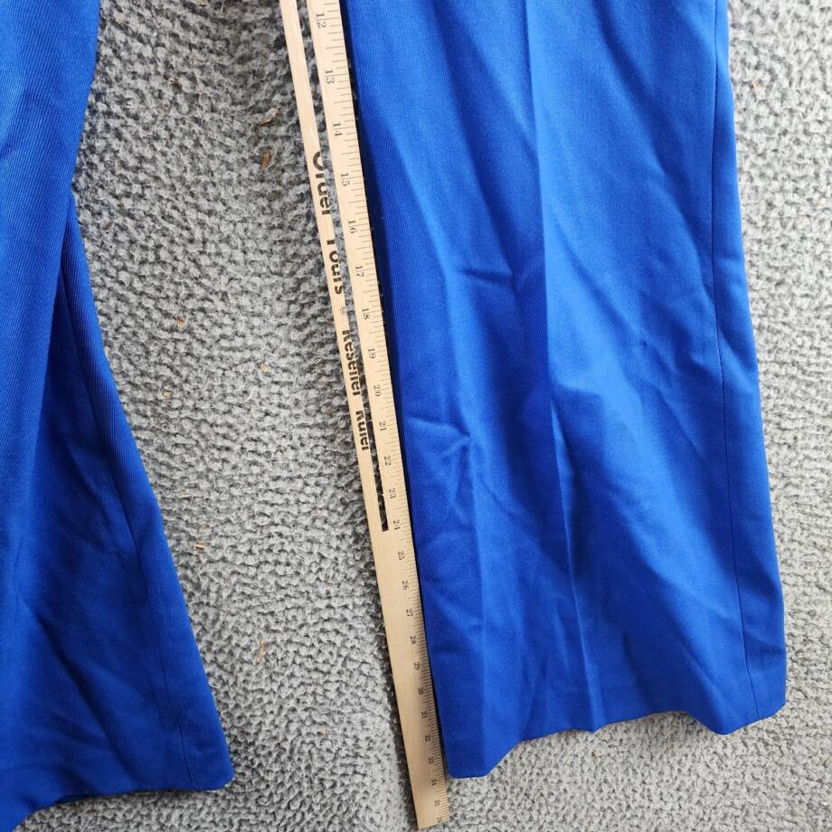 BOSS Talia Wool Blend Flare Leg Pants Women's 8 Bright Blue Solid Side Pockets