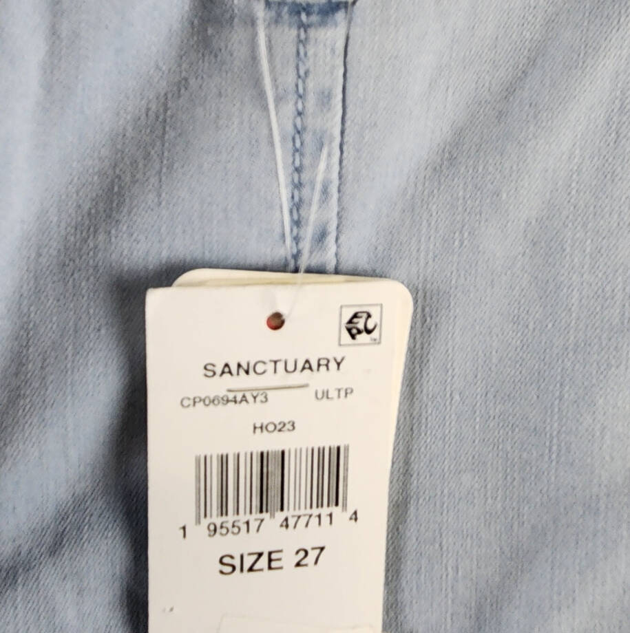 Sanctuary Rebel Cropped Mid-Rise Cargo Pants Womens 27 Ultra Pale Button Closure