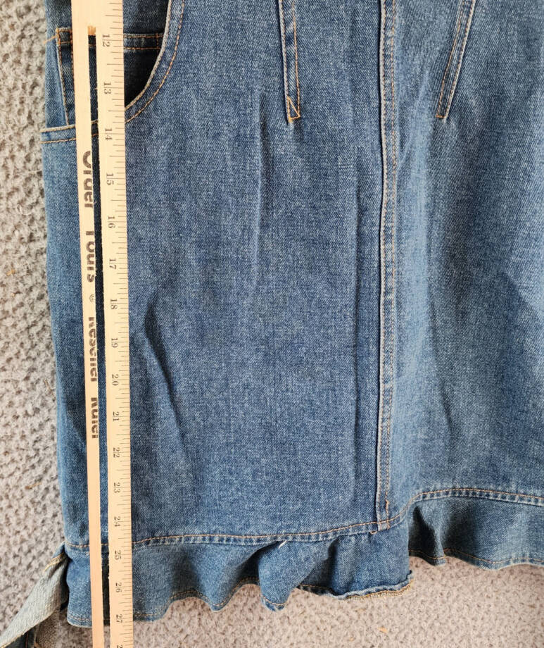 Another Mode Denim Mini Dress Women's L Blue Two Side Slant Pocket Strapless