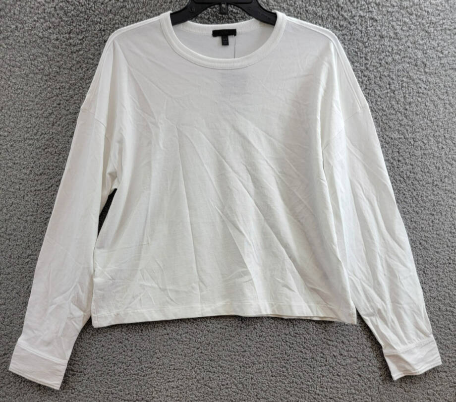 ATM Anthony Thomas Melillo Jersey Top Women's M White Crew Neck Long Sleeve