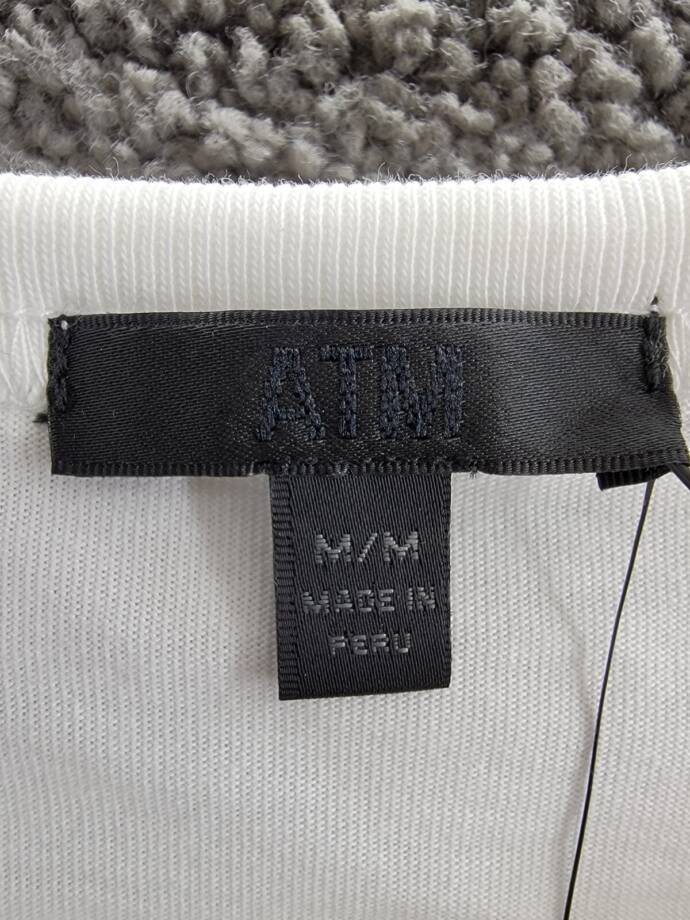 ATM Anthony Thomas Melillo Jersey Top Women's M White Crew Neck Long Sleeve
