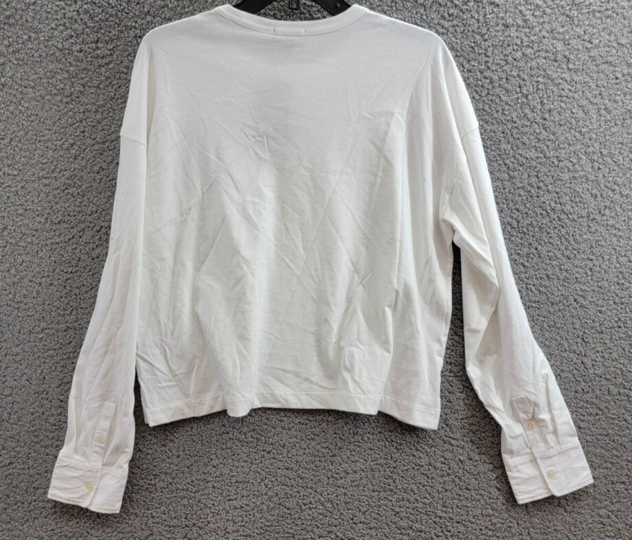 ATM Anthony Thomas Melillo Jersey Top Women's M White Crew Neck Long Sleeve