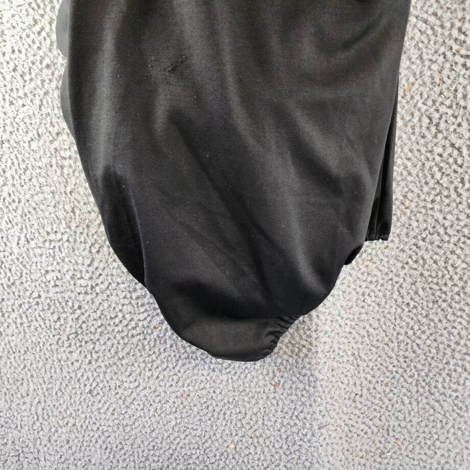 Another Mode Rose Applique One Shoulder Bodysuit Women's S Black Stretch Pull On