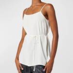 Equipment Femme Willow Silk Top Women's XS Nature White Adjustable Strap