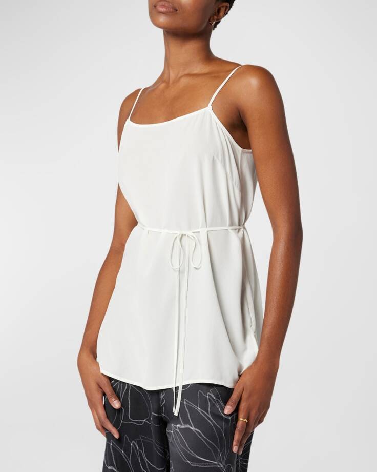 Equipment Femme Willow Silk Top Women's XS Nature White Adjustable Strap