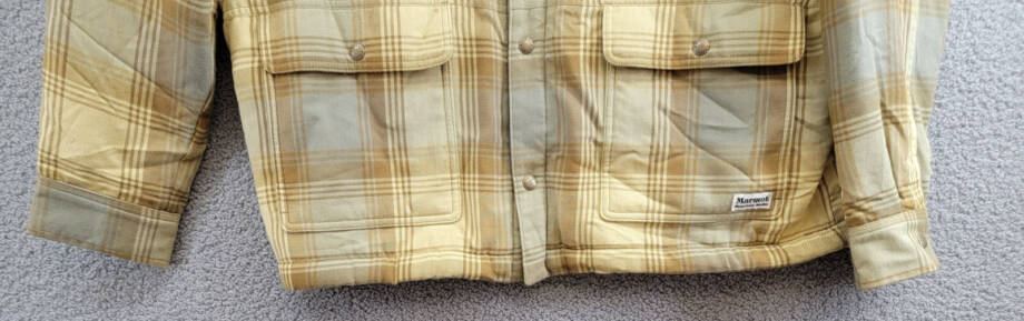Marmot Ridgefield Plaid Fleece-Lined Flannel Shirt Jacket Men's L Light Oak L/S