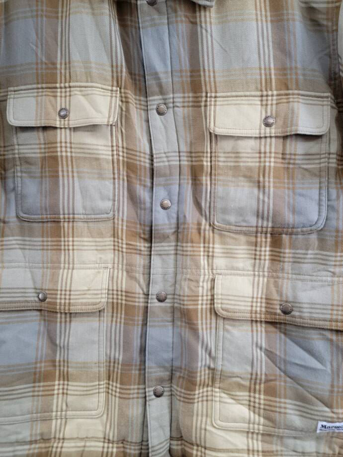 Marmot Ridgefield Plaid Fleece-Lined Flannel Shirt Jacket Men's L Light Oak L/S