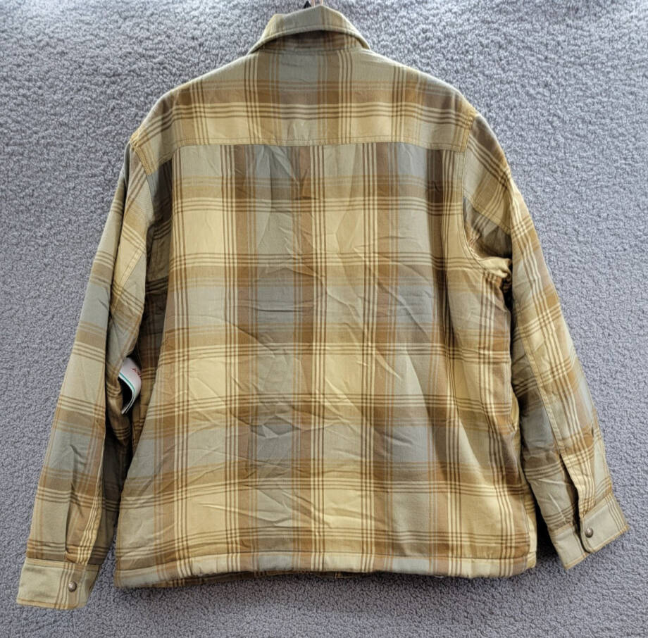 Marmot Ridgefield Plaid Fleece-Lined Flannel Shirt Jacket Men's L Light Oak L/S