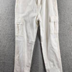 Rebecca Minkoff Cargo Pants Women's 27 Alabaster High Rise Zip/Button Closure