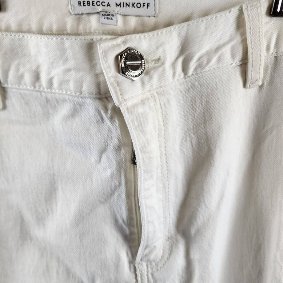 Rebecca Minkoff Cargo Pants Women's 27 Alabaster High Rise Zip/Button Closure