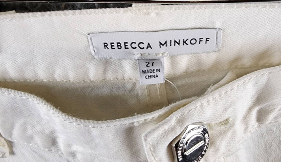Rebecca Minkoff Cargo Pants Women's 27 Alabaster High Rise Zip/Button Closure