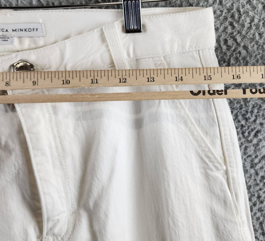 Rebecca Minkoff Cargo Pants Women's 27 Alabaster High Rise Zip/Button Closure