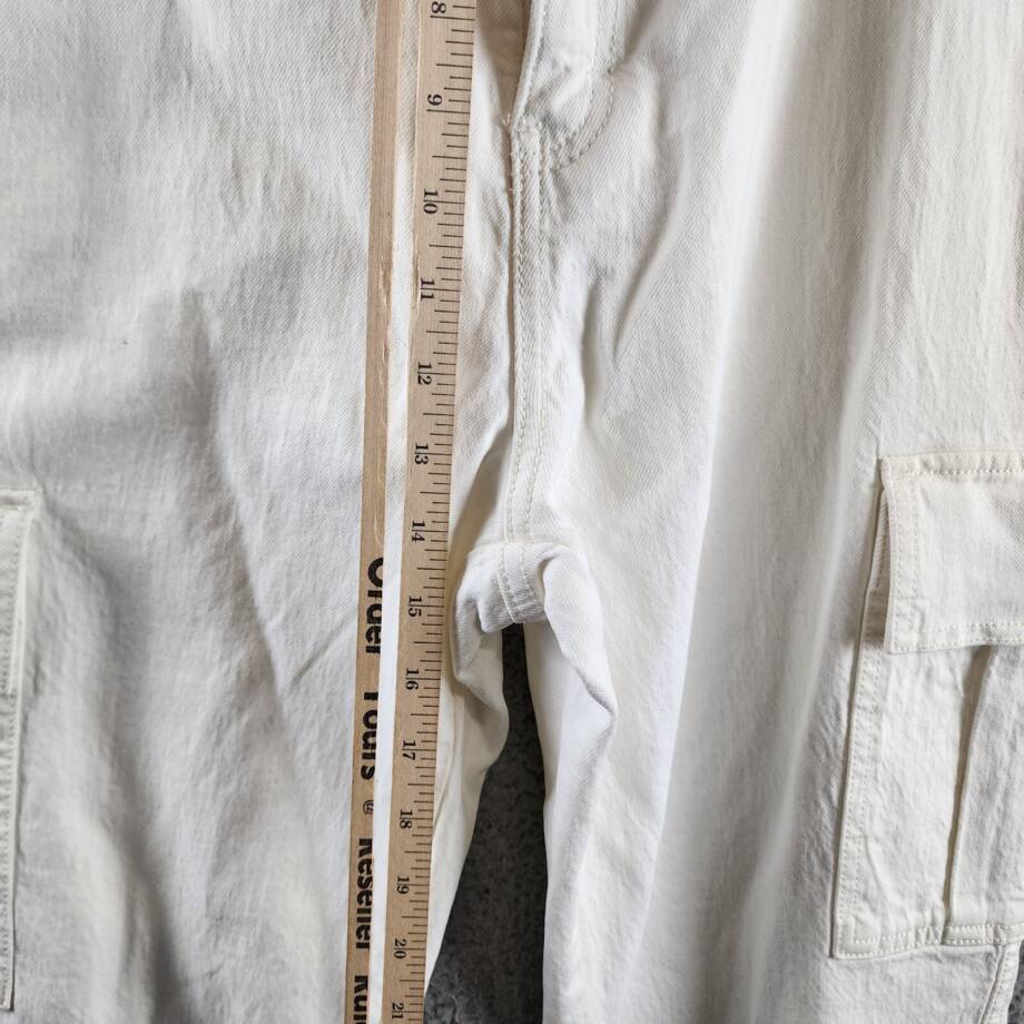 Rebecca Minkoff Cargo Pants Women's 27 Alabaster High Rise Zip/Button Closure