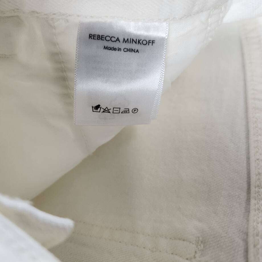Rebecca Minkoff Cargo Pants Women's 27 Alabaster High Rise Zip/Button Closure