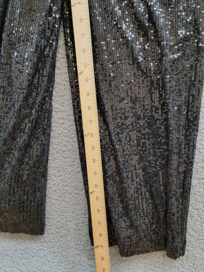 RACHEL Rachel Roy Veronica Sequined Jumpsuit Women's L Black V-Neck Back Zip