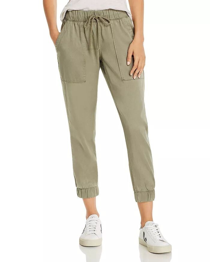 Bella Dahl Patch Pocket Jogger Pants Womens S Soft Army Elastic Waist Drawstring