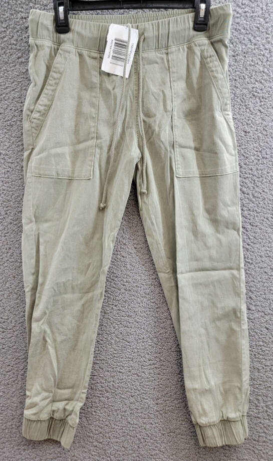 Bella Dahl Patch Pocket Jogger Pants Womens S Soft Army Elastic Waist Drawstring